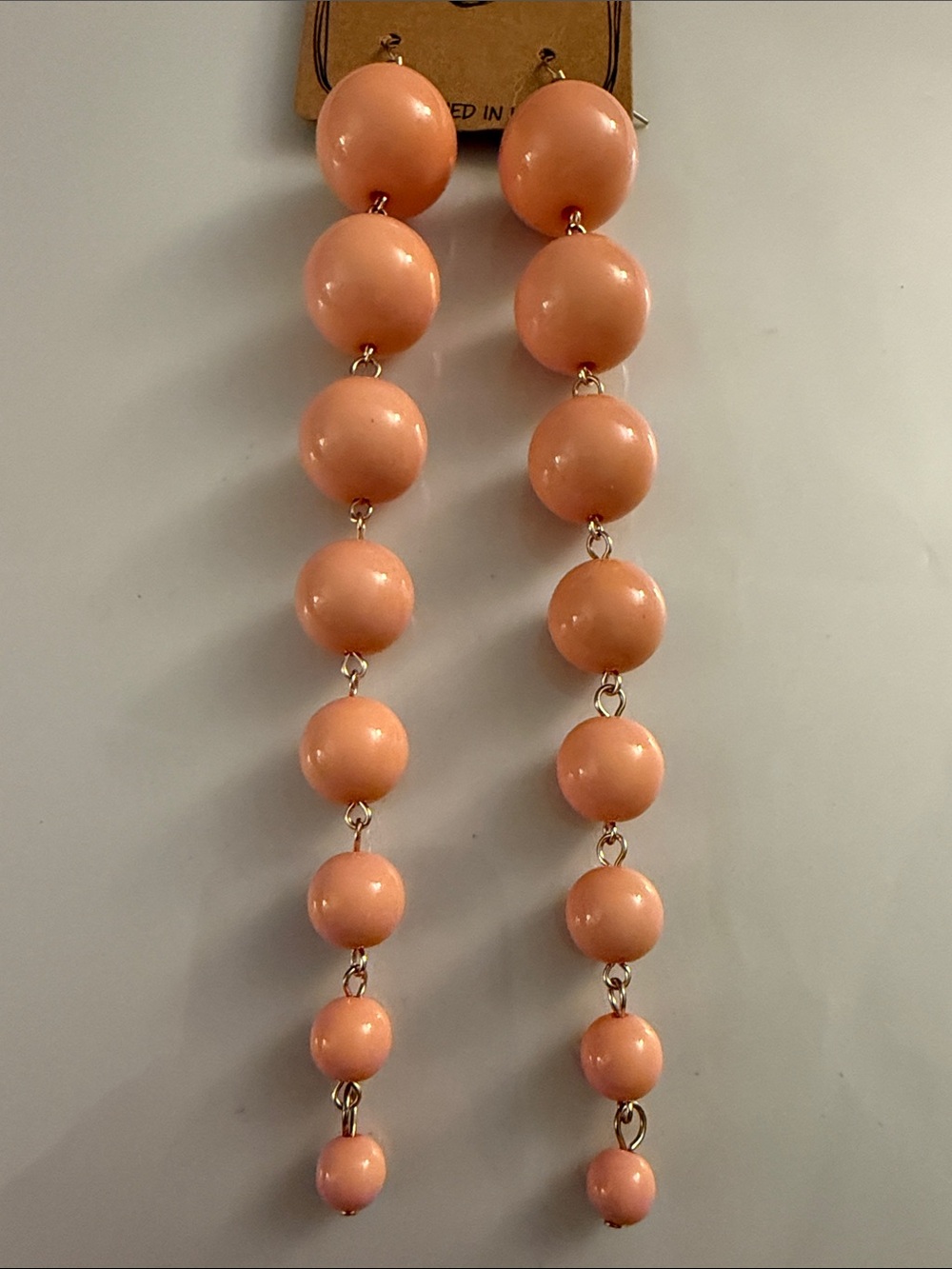 Peach Bead Drop Dangle Earrings - Women Jewelry - Boho Earrings -Statement Jewel